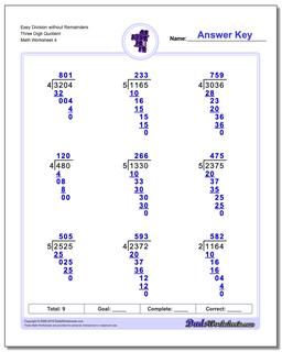 Long Division Worksheets