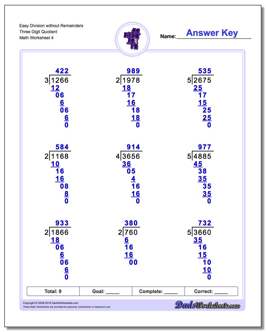 Division Without Remainders