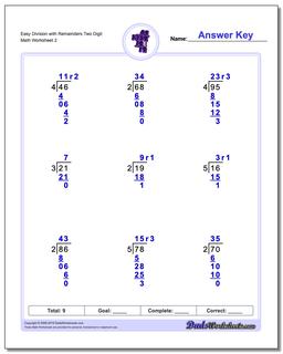 Long Division Worksheets