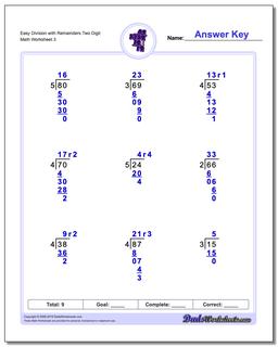 Long Division Worksheets