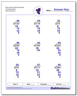 Long Division Worksheets: Division Without Remainders