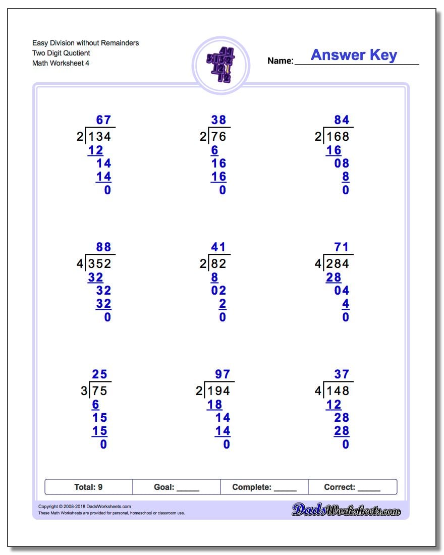 division without remainders