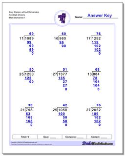 Long Division Worksheets