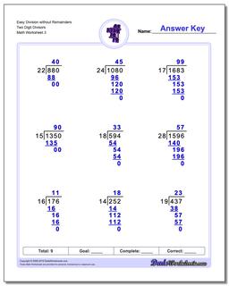 Long Division Worksheets: Division With Multi-Digit Divisors