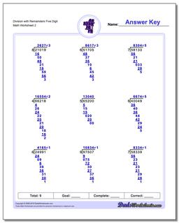 Long Division Worksheets