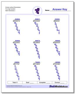 Division Worksheet without Remainders Five Digit Quotient /worksheets/long-division.html