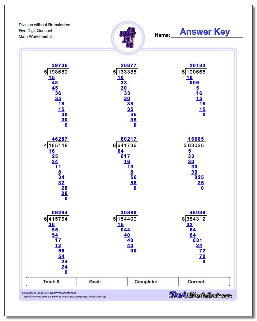Sets math worksheets with answers