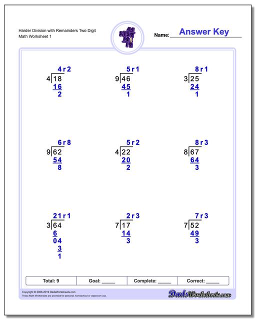 long division worksheets division with remainders