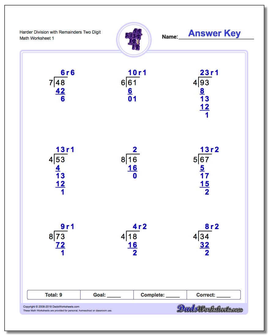 division with remainders