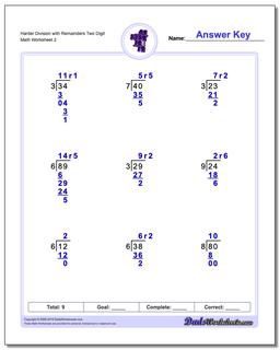 Long Division Worksheets