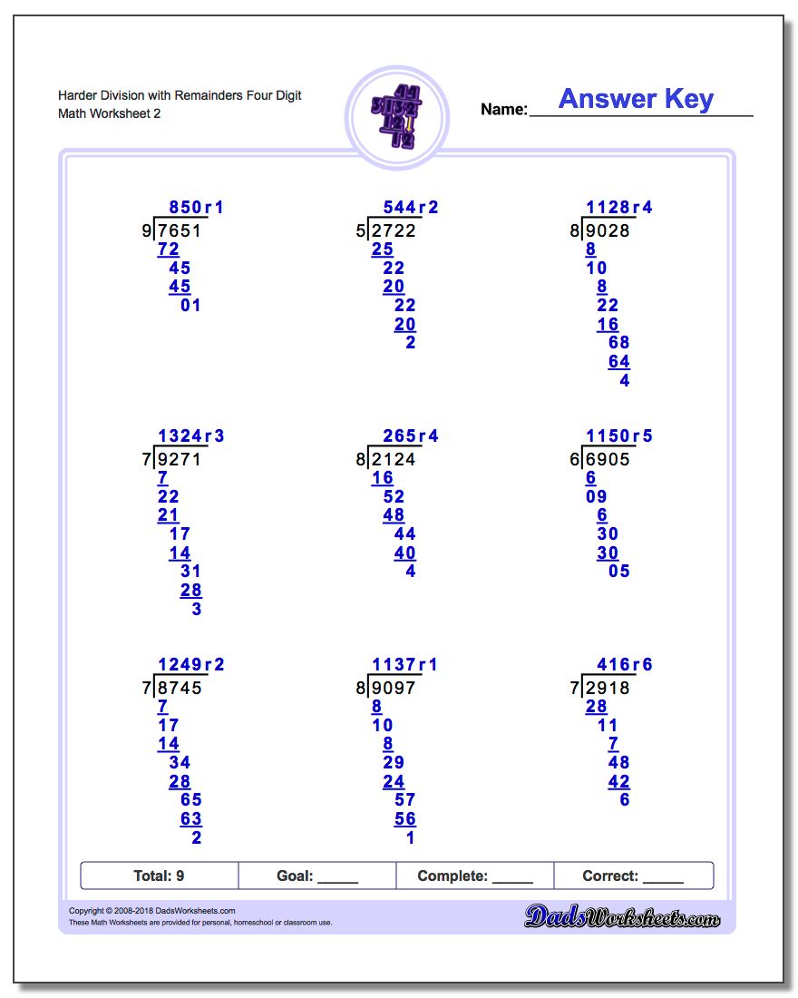 division with remainders