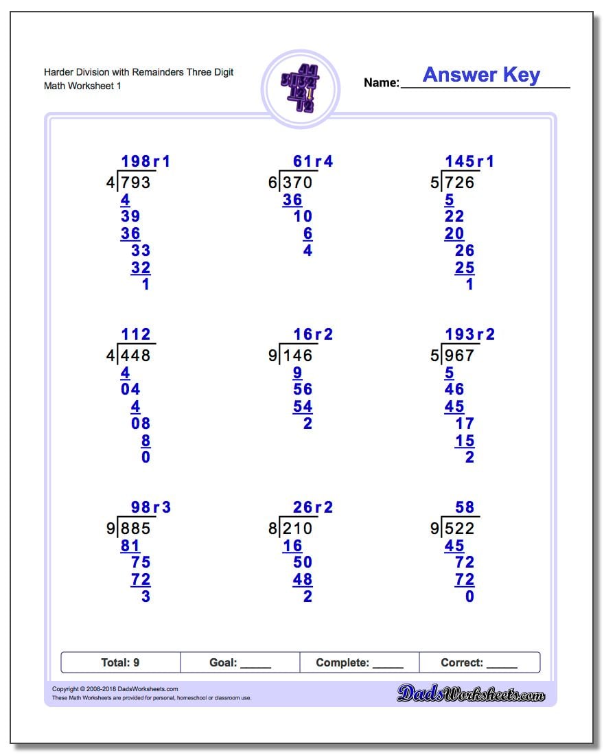 division with remainders