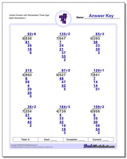 Long Division Worksheets