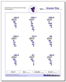 Long Division Worksheets