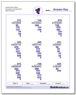 Long Division Worksheets: Division With Multi-Digit Divisors