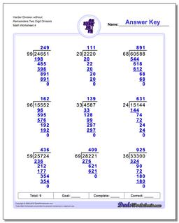 Long Division Worksheets: Division With Multi-Digit Divisors