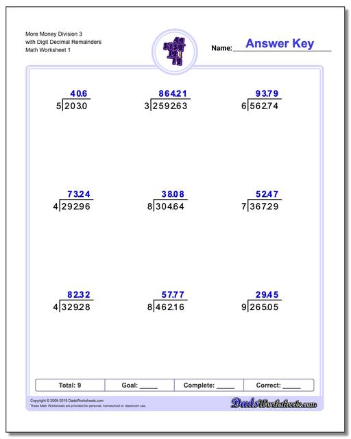 Division With Decimal Results