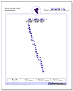 Monster Division Worksheet 814 Digit /worksheets/long-division.html