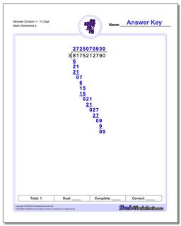 Monster Division Worksheet 110 Digit /worksheets/long-division.html