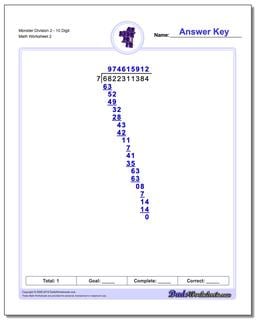 Monster Division Worksheet 210 Digit /worksheets/long-division.html