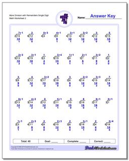 More Division Worksheet with Remainders Single Digit /worksheets/long-division.html