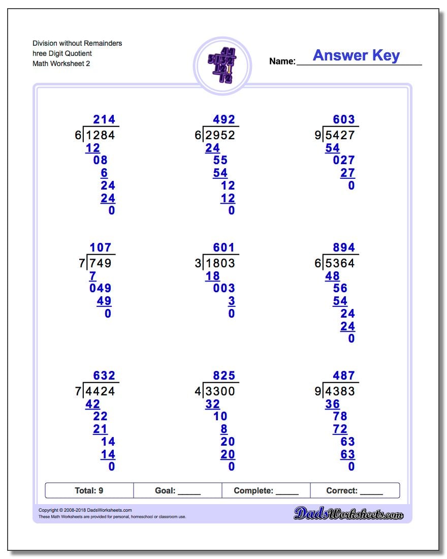 division without remainders