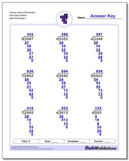 Long Division Worksheets