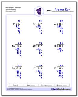 Long Division Worksheets