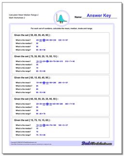 Calculator Mean Median Range 2 /worksheets/mean-median-range.html Worksheet