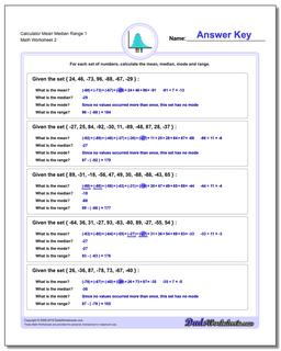 Calculator Mean Median Range 1 /worksheets/mean-median-range.html Worksheet