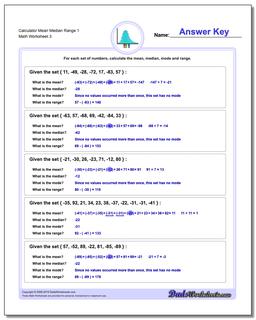 Calculator Mean Median Range 1 Worksheet