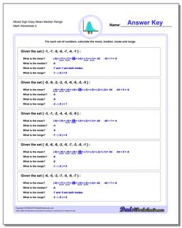 Mixed Sign Easy Mean Median Range /worksheets/mean-median-range.html Worksheet