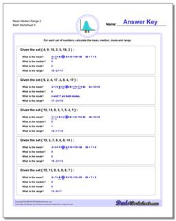 Mean Median Range 2 Worksheet