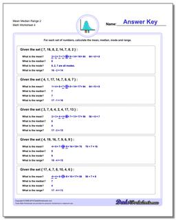 Mean Median Range 2 Worksheet