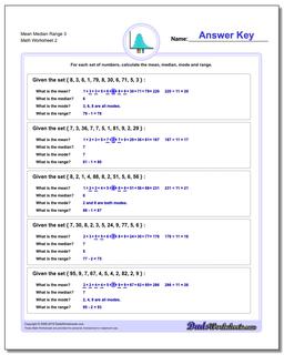 Mean Median Range 3 /worksheets/mean-median-range.html Worksheet