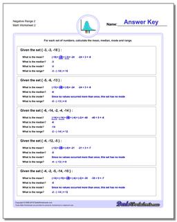 Negative Range 2 /worksheets/mean-median-range.html Worksheet