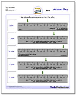 Mark Centimeters All 2 Worksheet