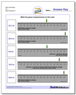 Mark Centimeters All 1 Worksheet