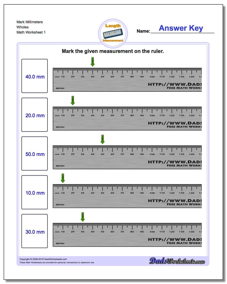 Reading A Metric Ruler Worksheet