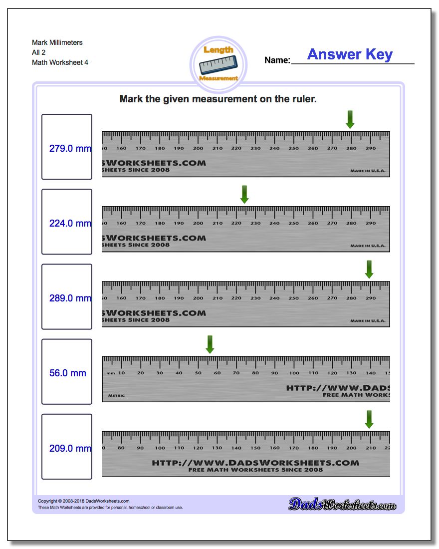 Mark Millimeters All 2 Worksheet