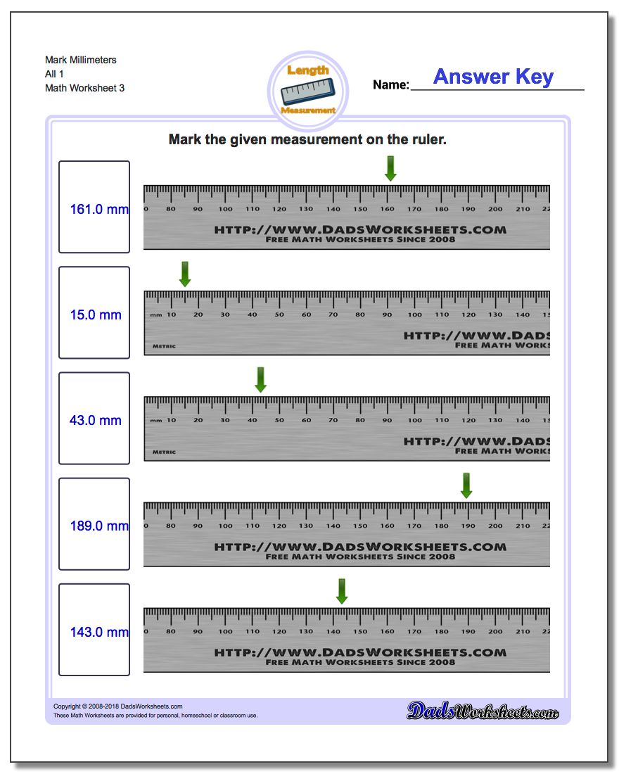 Mark Millimeters All 1 Worksheet