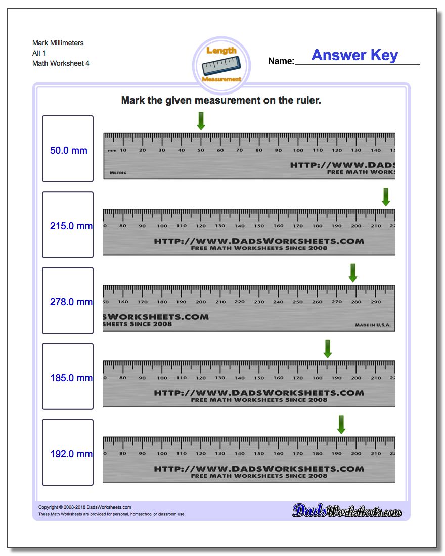 Mark Millimeters All 1 Worksheet