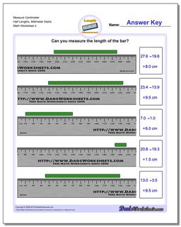 Measure Centimeter Half Lengths, Millimeter Starts /worksheets/metric-measurement.html Worksheet