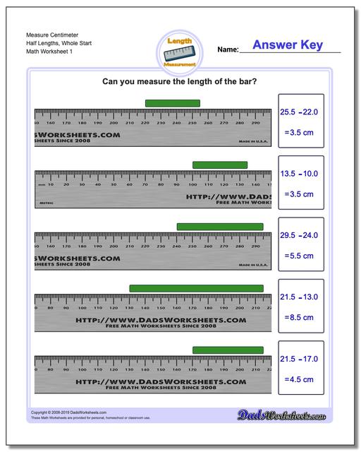 Measure Centimeters From Wholes