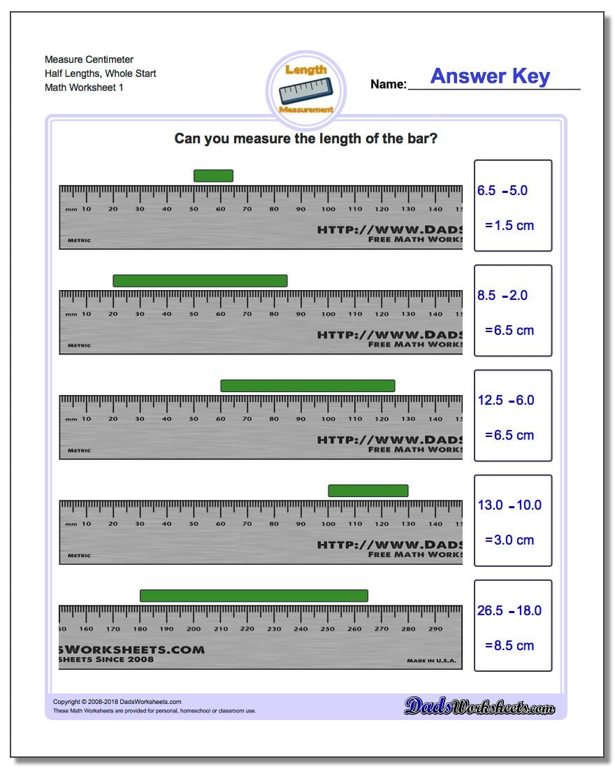 Measure Centimeters from Wholes