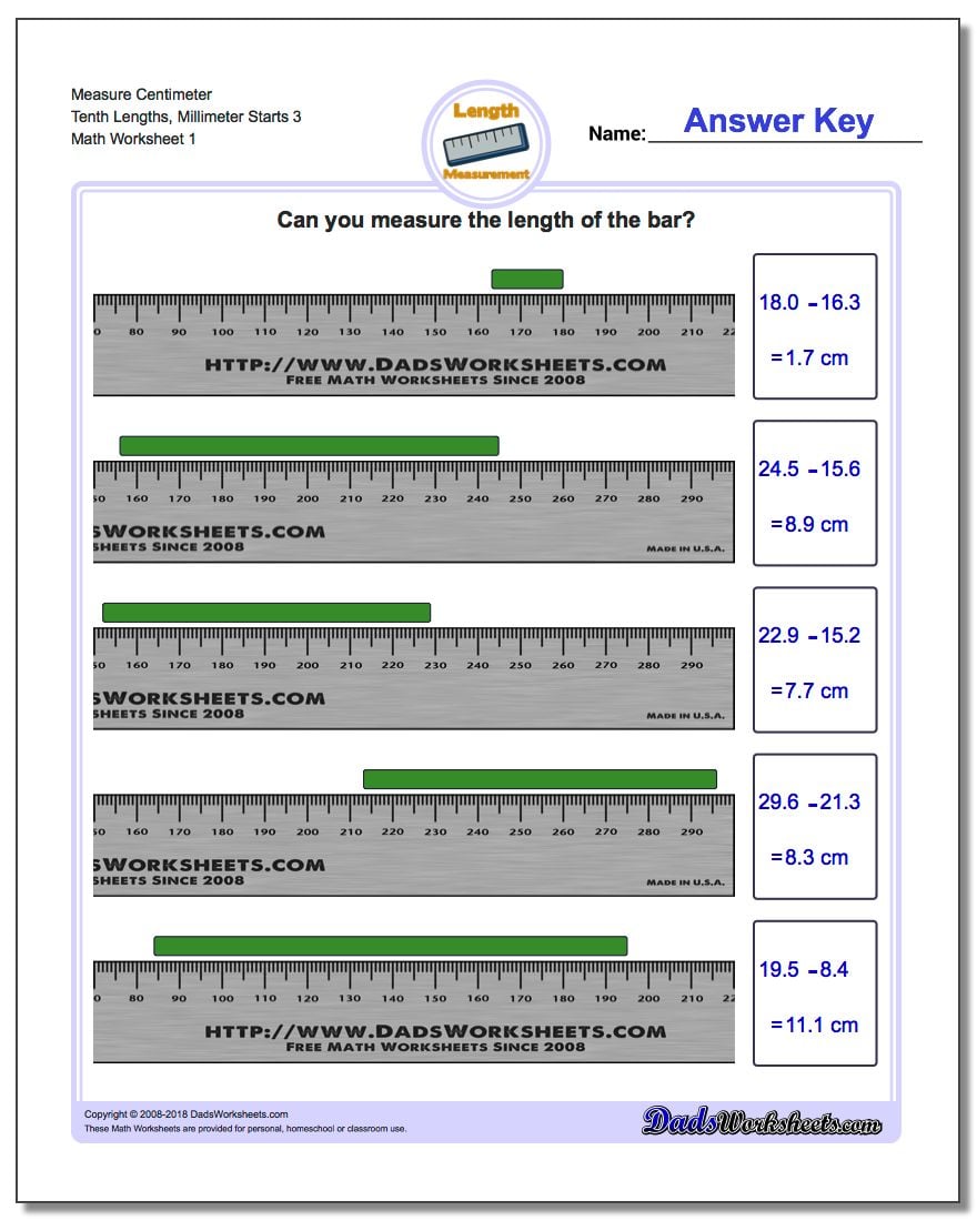Measure Centimeters from Millimeter Starts