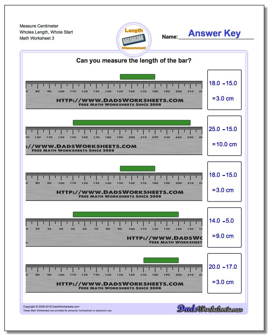 Measure Centimeters from Wholes