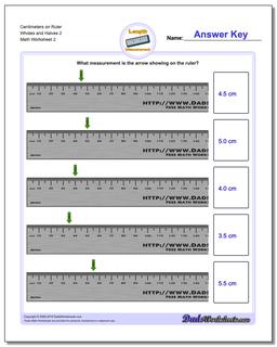 Centimeters on Ruler Wholes and Halves 2 /worksheets/metric-measurement.html Worksheet