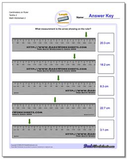 Centimeters on Ruler Tenths 2 /worksheets/metric-measurement.html Worksheet