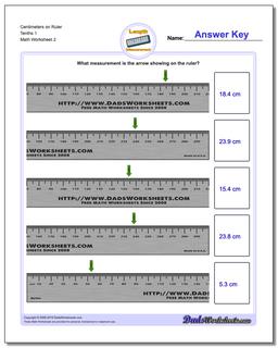 Centimeters on Ruler Tenths 1 /worksheets/metric-measurement.html Worksheet